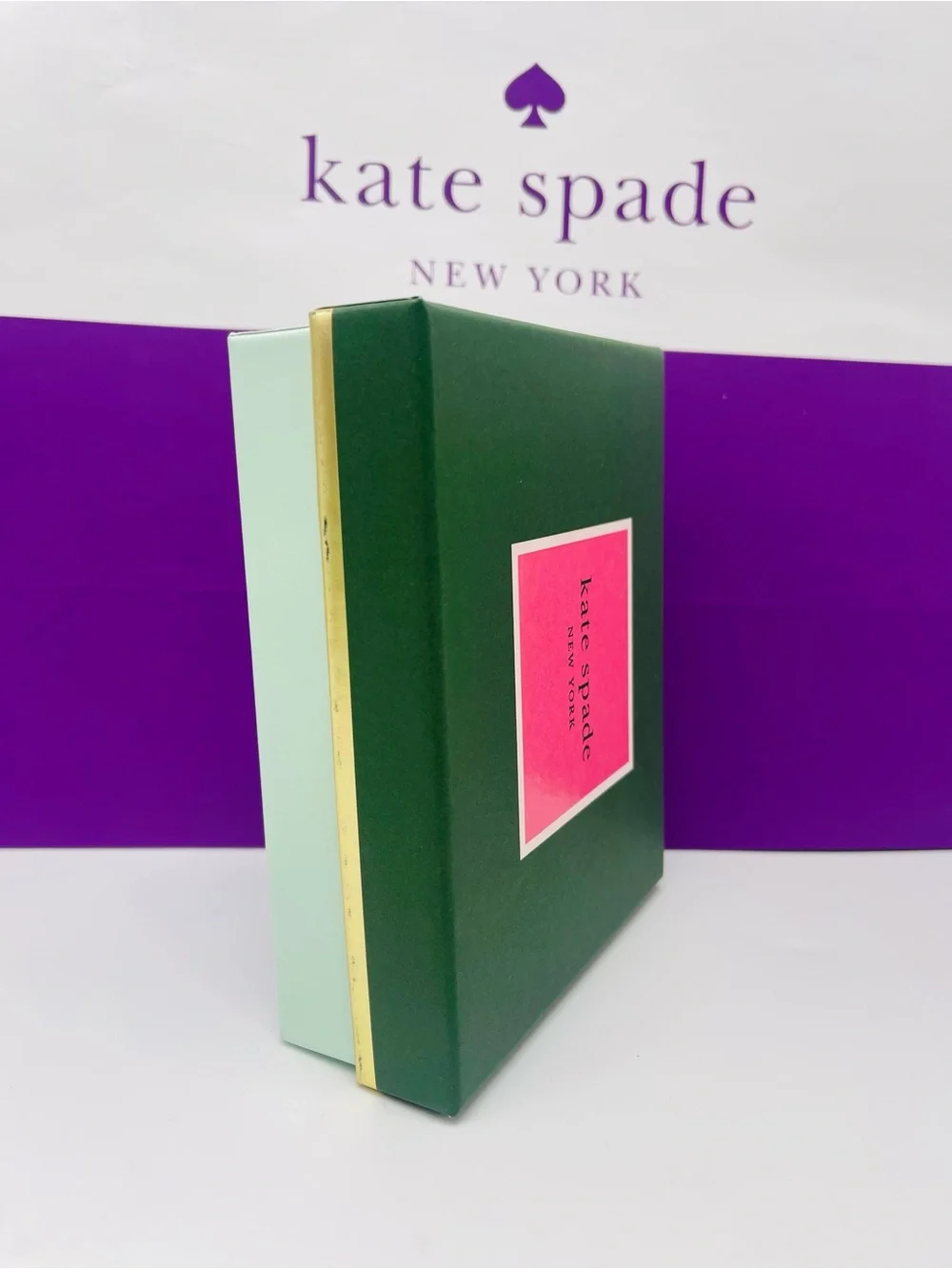 kate spade Green Box with Pink Label New